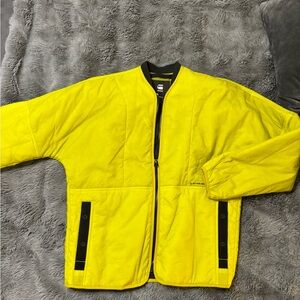 G-Star Neon Yellow Quilted Lightweight Jacket with Black Trim